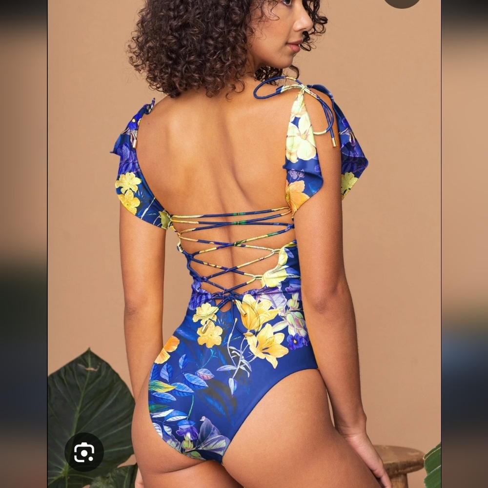 Ochie Olivia‎ One Piece Off Shoulder Swimsuit